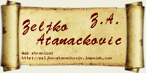 Željko Atanacković vizit kartica
